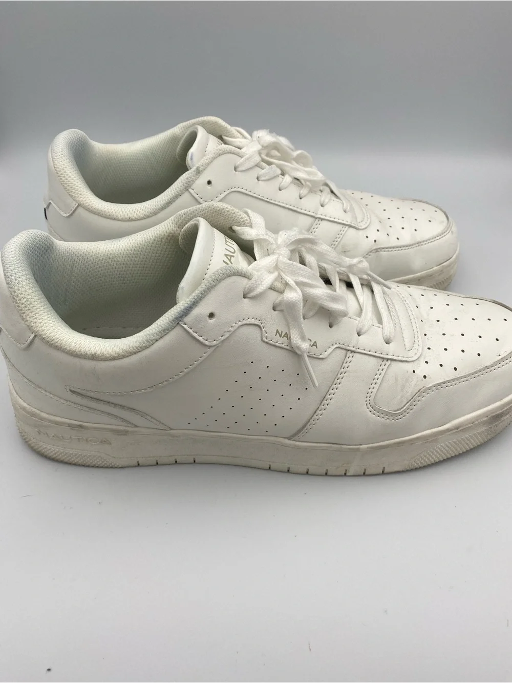 Nautica White Low-Top Leather Sneakers
